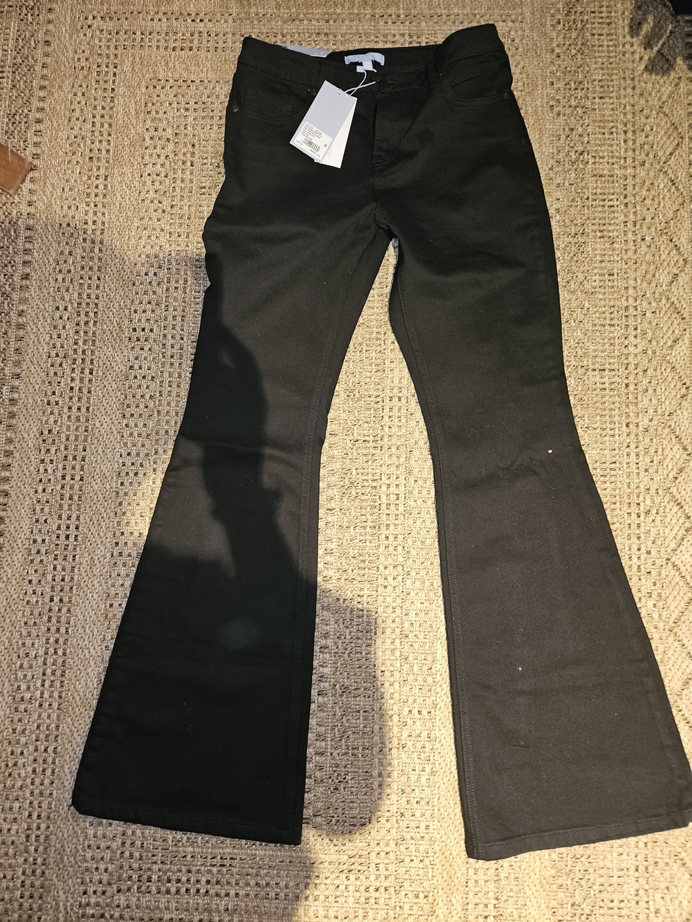 ANTONIO MELANI Black Flare Jeans with High Rise Waist